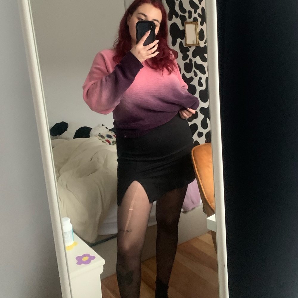 Black mini skirt